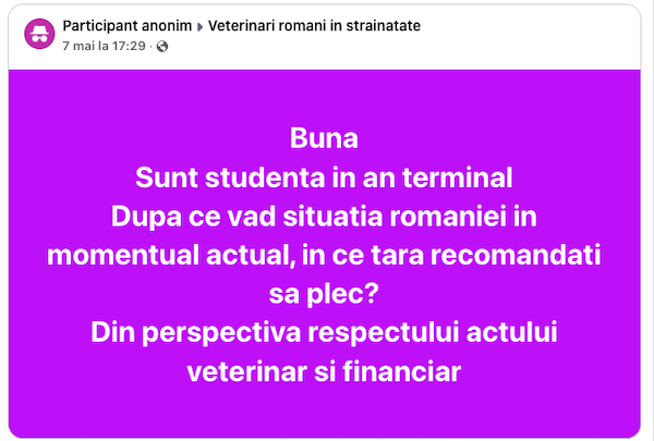 studenta medicina veterinara