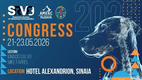 Congresul de Ortopedie Veterinară SRVO 2026 va avea loc la Sinaia, în luna mai