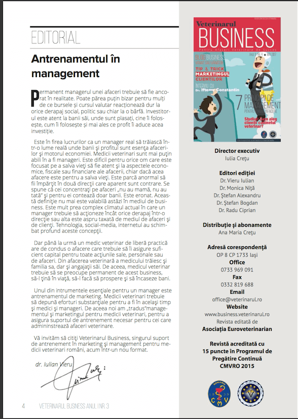 editorial veterinarul business nr 4
